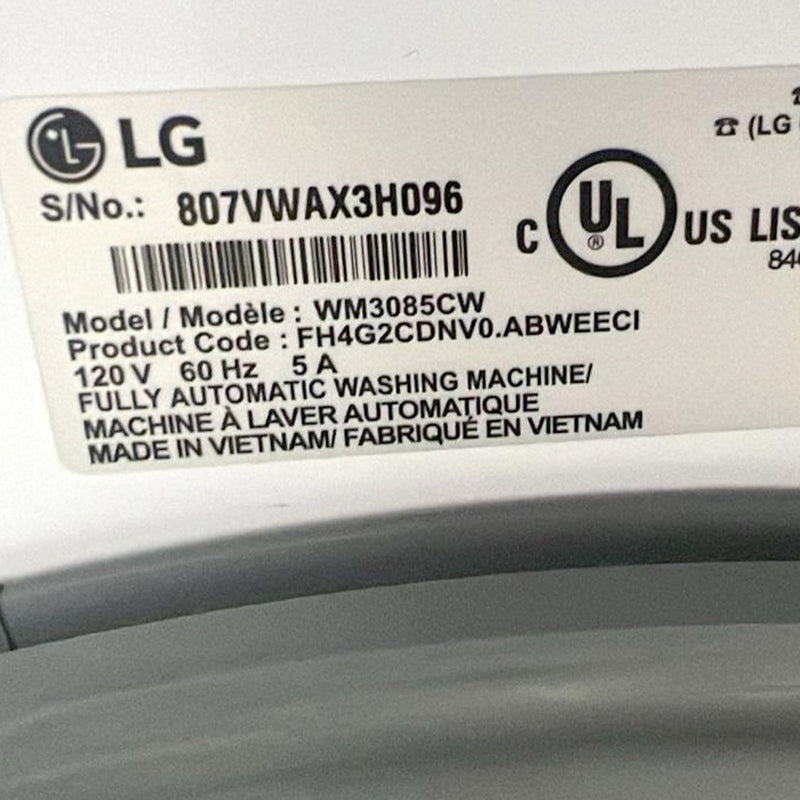 Used LG Washer Model No. WM3085CW