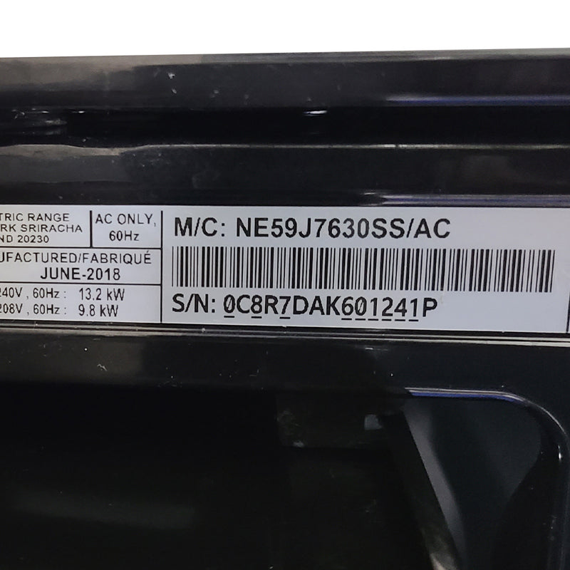 Used Samsung Electric Stove Model No. NE59J7630SS/AC
