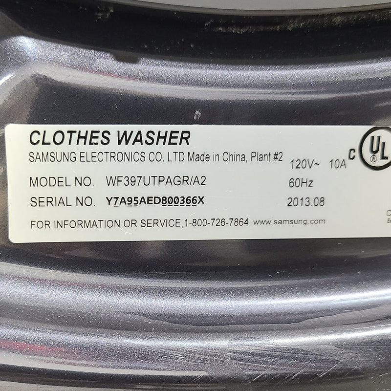 Used Samsung Washer Model No. WF397UTPAGR/A2