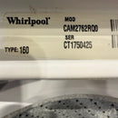 Used Whirlpool Washer Model No.  CAM2762RQ0 S/N: CT1750425