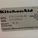 Used KitchenAid top-freezer refrigerator Model No. KTRC22KMBL00 S/N: KTRC22KMBL00