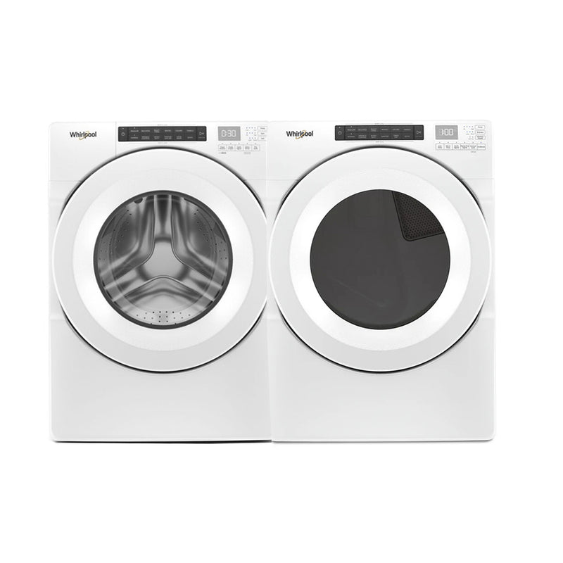 Open Box Whirlpool Washer and Dryer Set Model No. WFW560CHW4 - YWED560HW