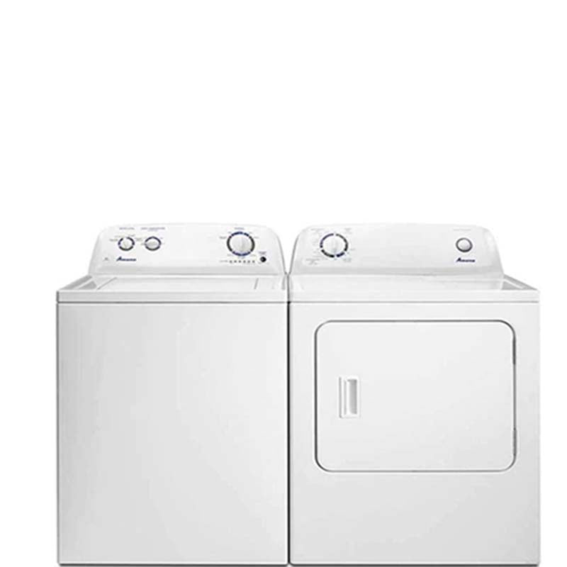 Open Box Amana Washer and Dryer Set Model No. NTW4516FW4 - YNED4655EW1