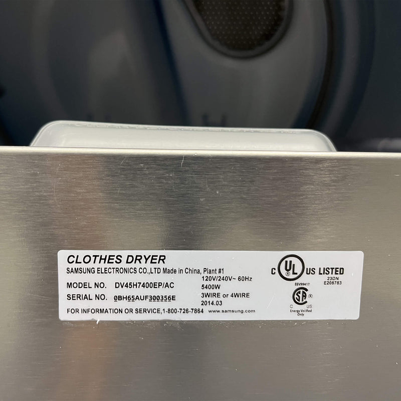 Samsung Dryer Model No. DV45H7400EP/AC
